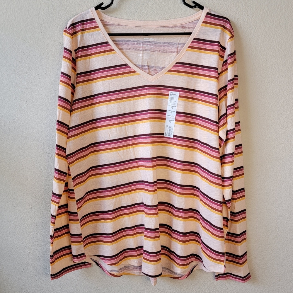 Sonoma Striped Long Sleeve Sweater